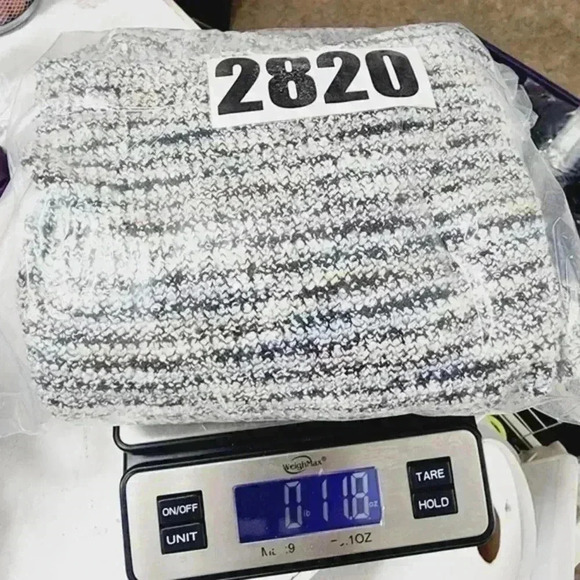 14th & Union Tweed Blazer Women's M Open Front Fringe White Blue - Picture 8 of 8